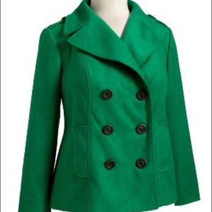 Old Navy Cropped Wool Blend Green Peacoat XL